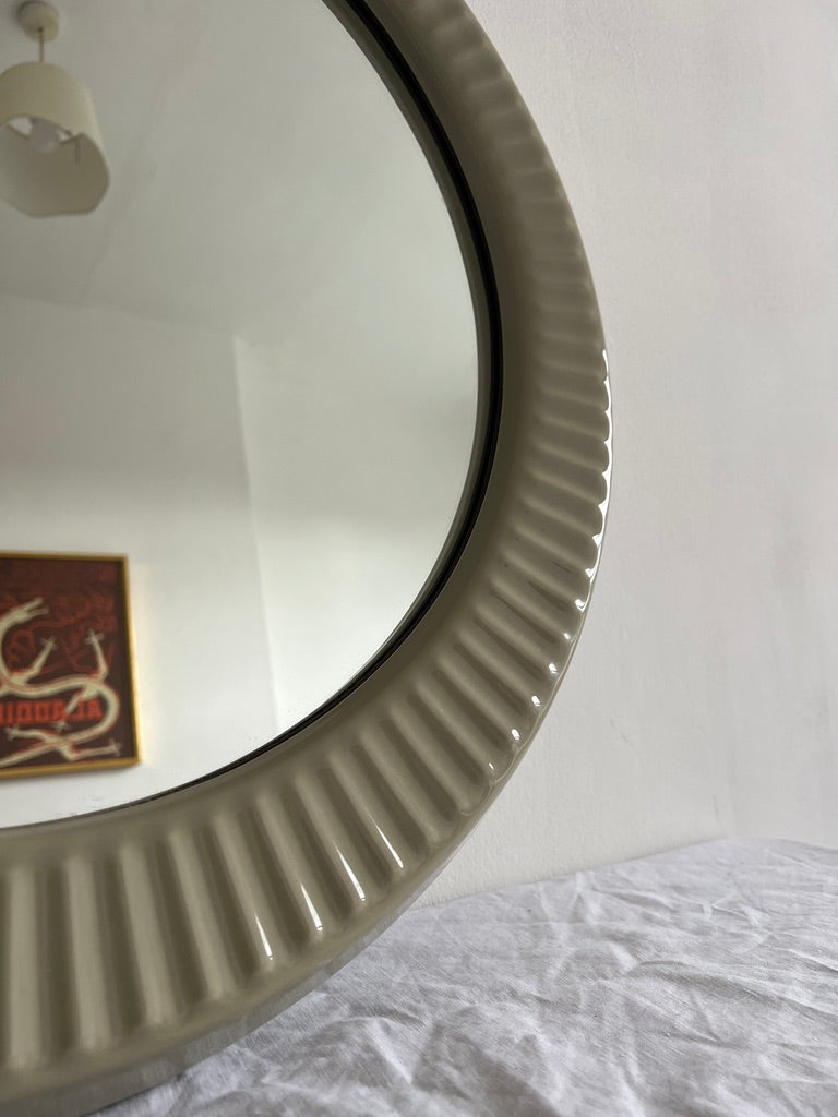 80s large ceramic sunburst mirror
