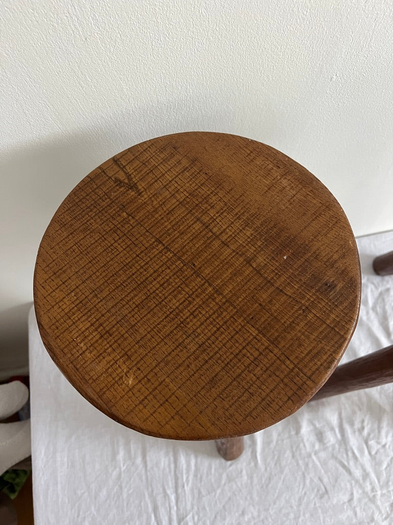 French solid wood milking stools