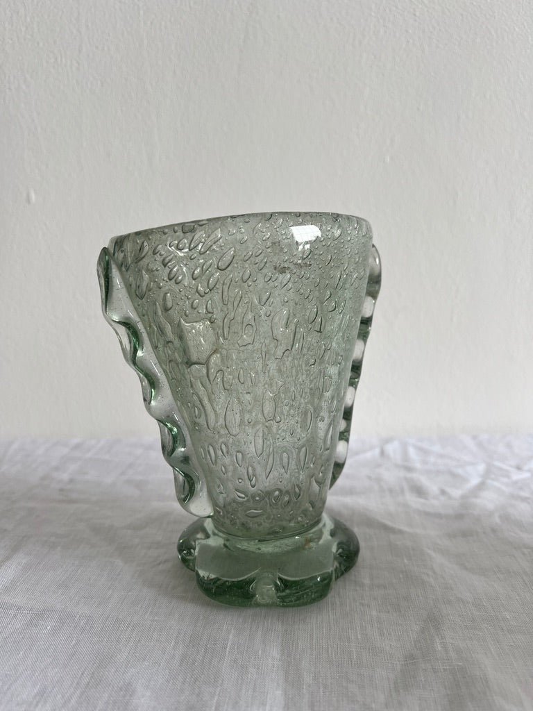 50's SWEDISH BUBBLE GLASS VASE