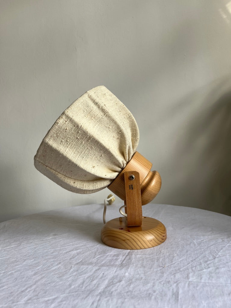 Mid century pine wall light with original cocoon shade
