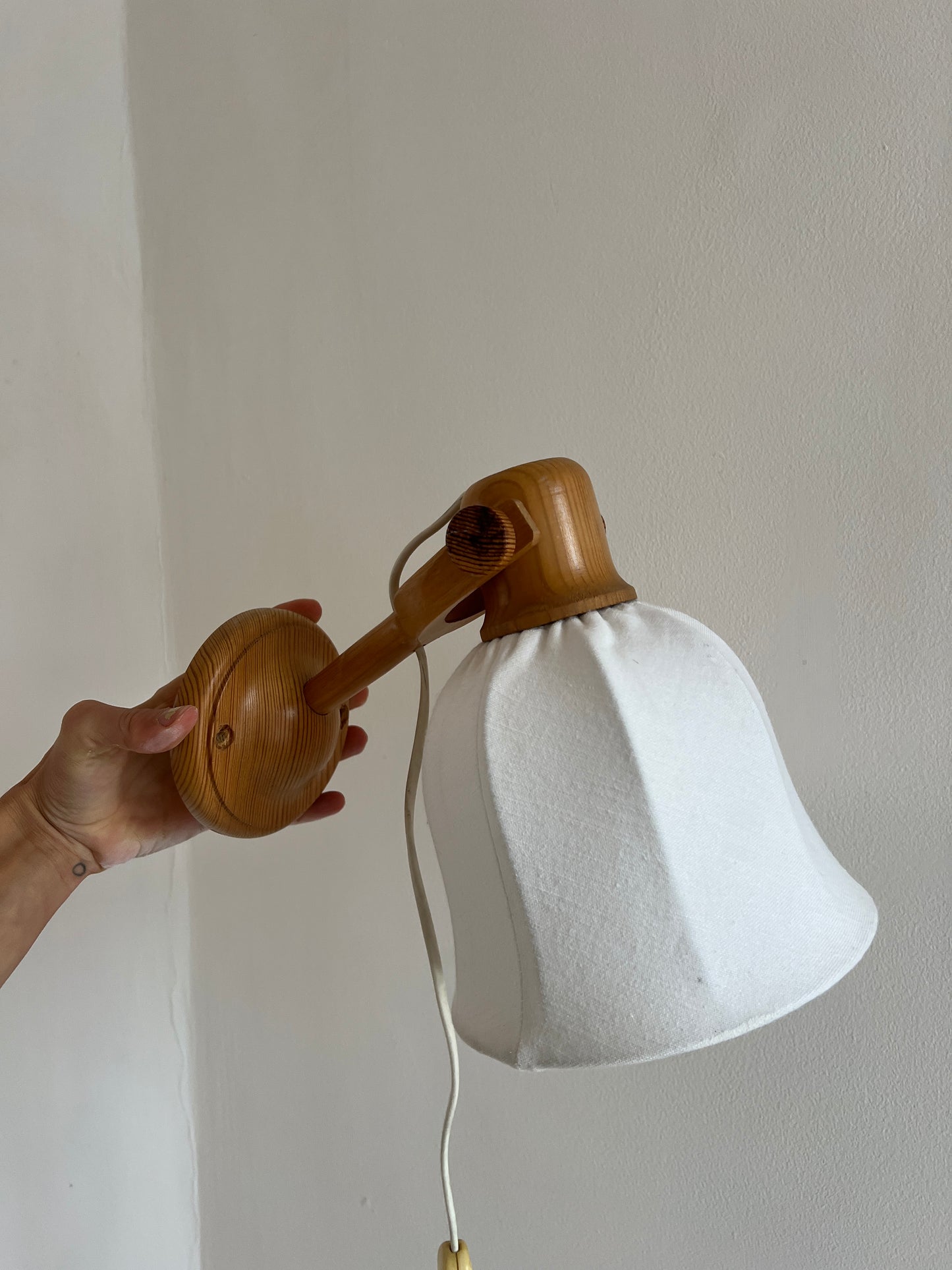 PAIR OF COCOON PINE WALL LIGHTS