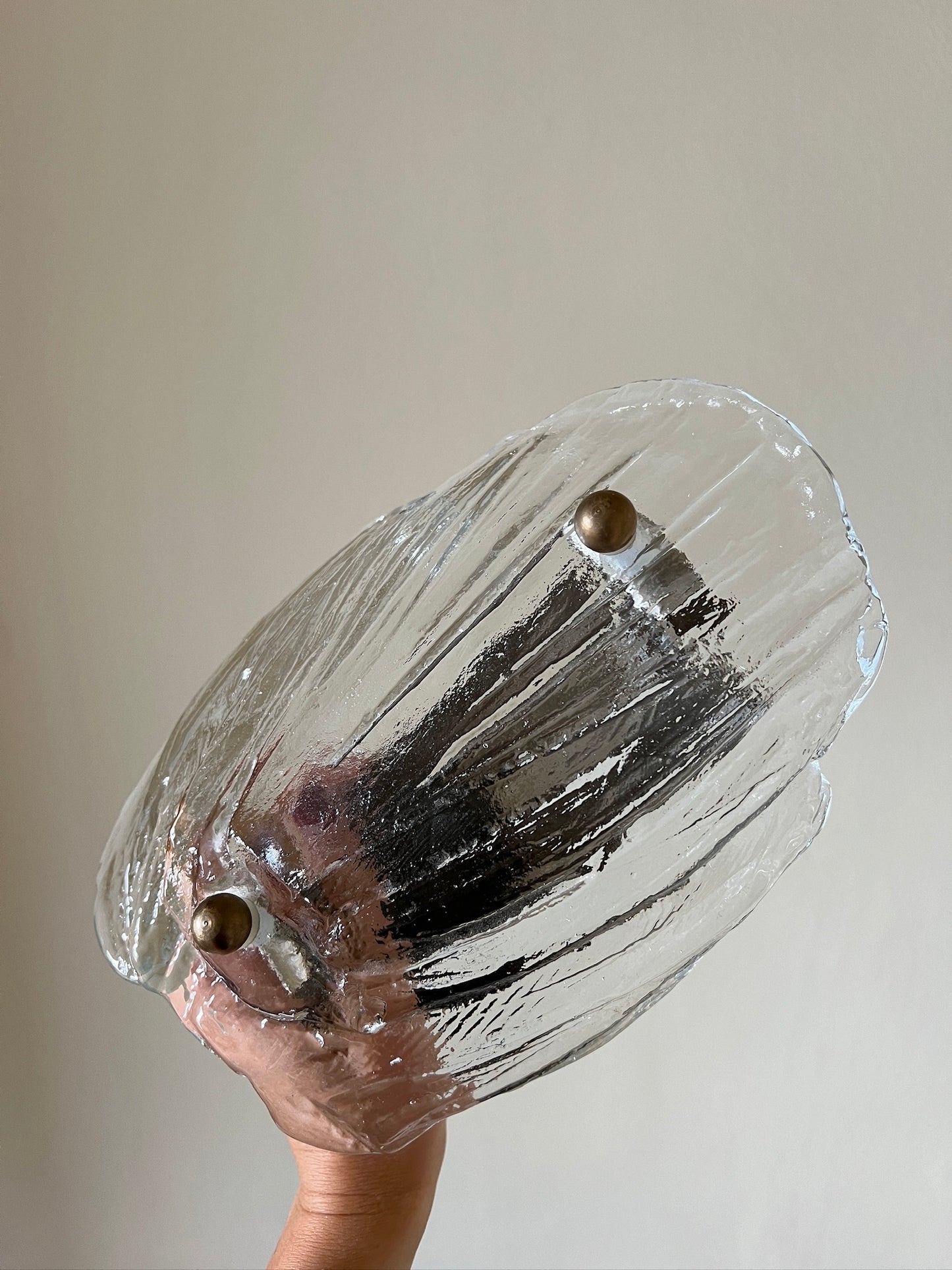 60S PAIR OF GLASS WALL LIGHTS