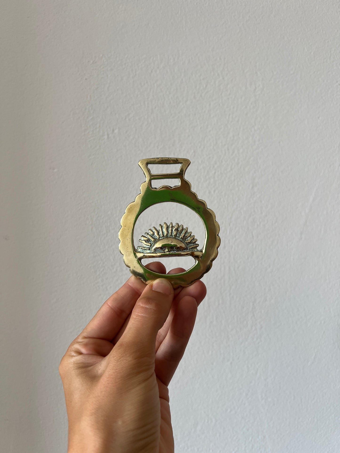 DECORATIVE BRASS WALL HANGING – HALF SUN