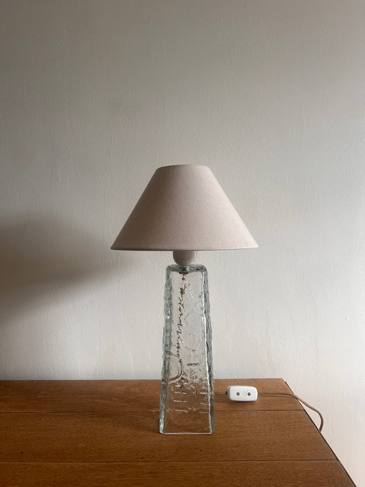 70S SWEDISH GLASS TABLE LAMP