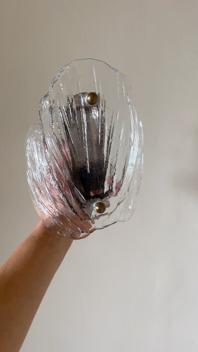 60S PAIR OF GLASS WALL LIGHTS
