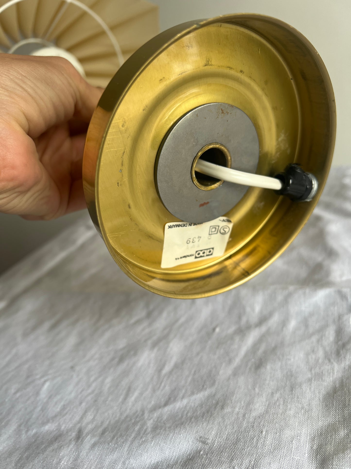 PAIR OF DANISH BEDSIDE LAMPS WITH PLEATED SHADES