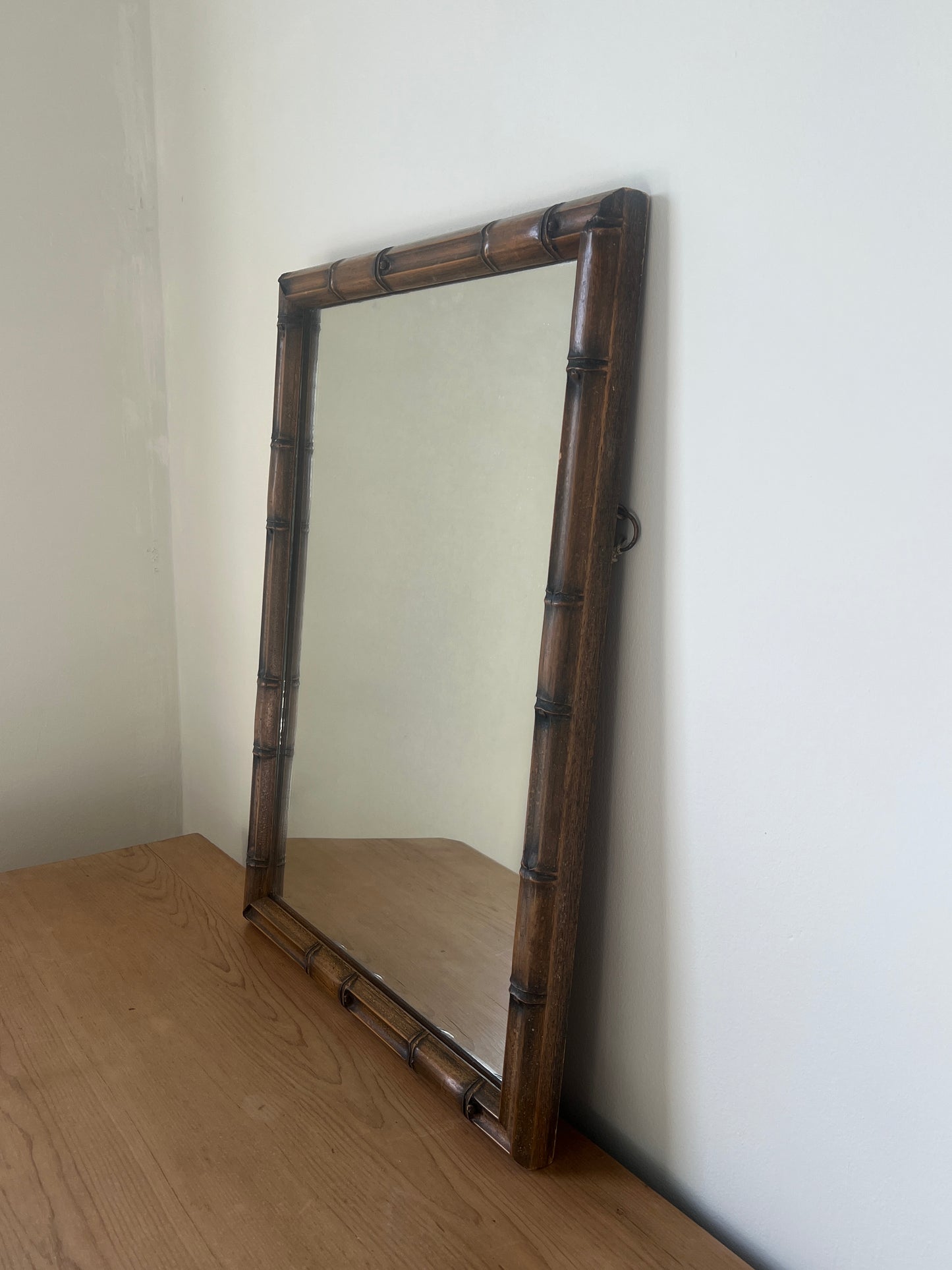FAUX BAMBOO FRAMED WOODEN MIRROR