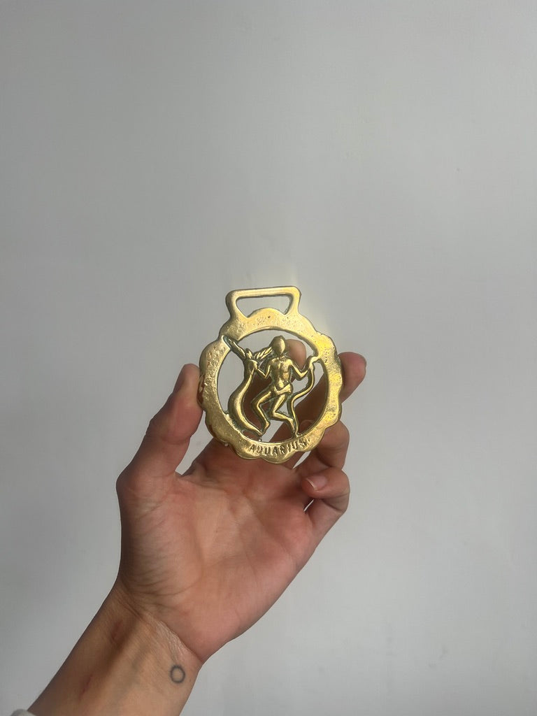 DECORATIVE HOROSCOPE BRASS WALL HANGING – AQUARIUS