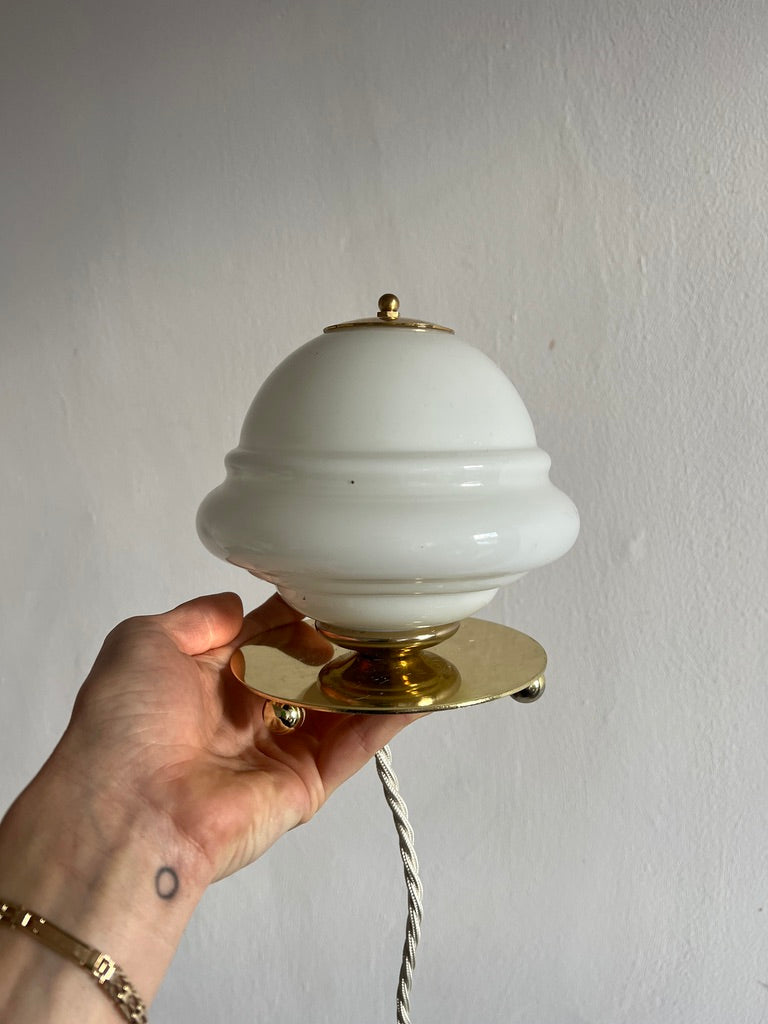SMALL SWEDISH BRASS TABLE LAMP