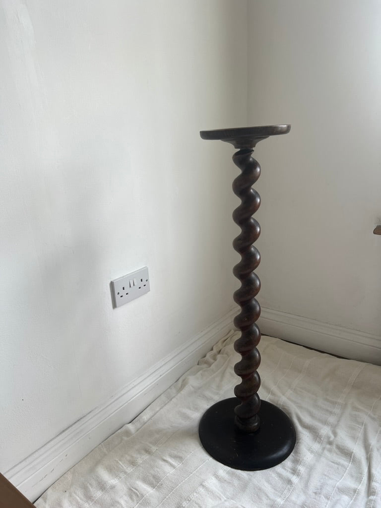 Tall wooden French spiral plinth or plant stand