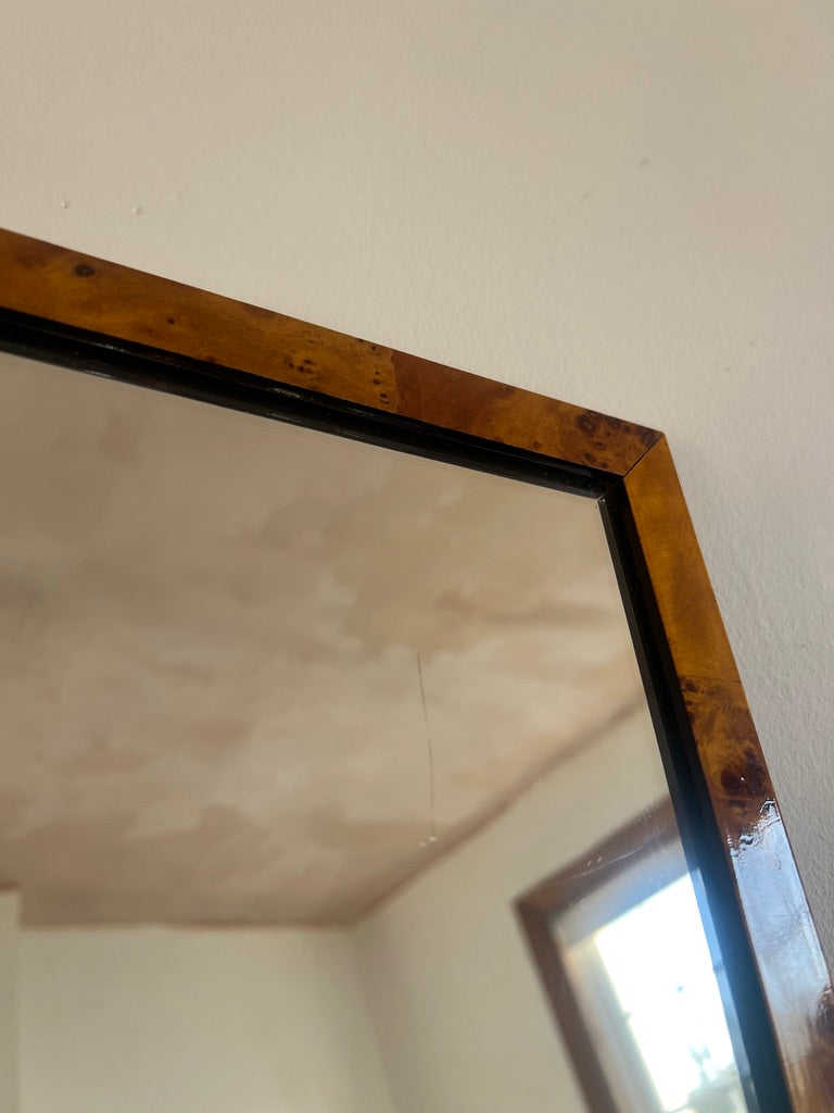 BURL WALNUT FRAMED SMALL MIRROR