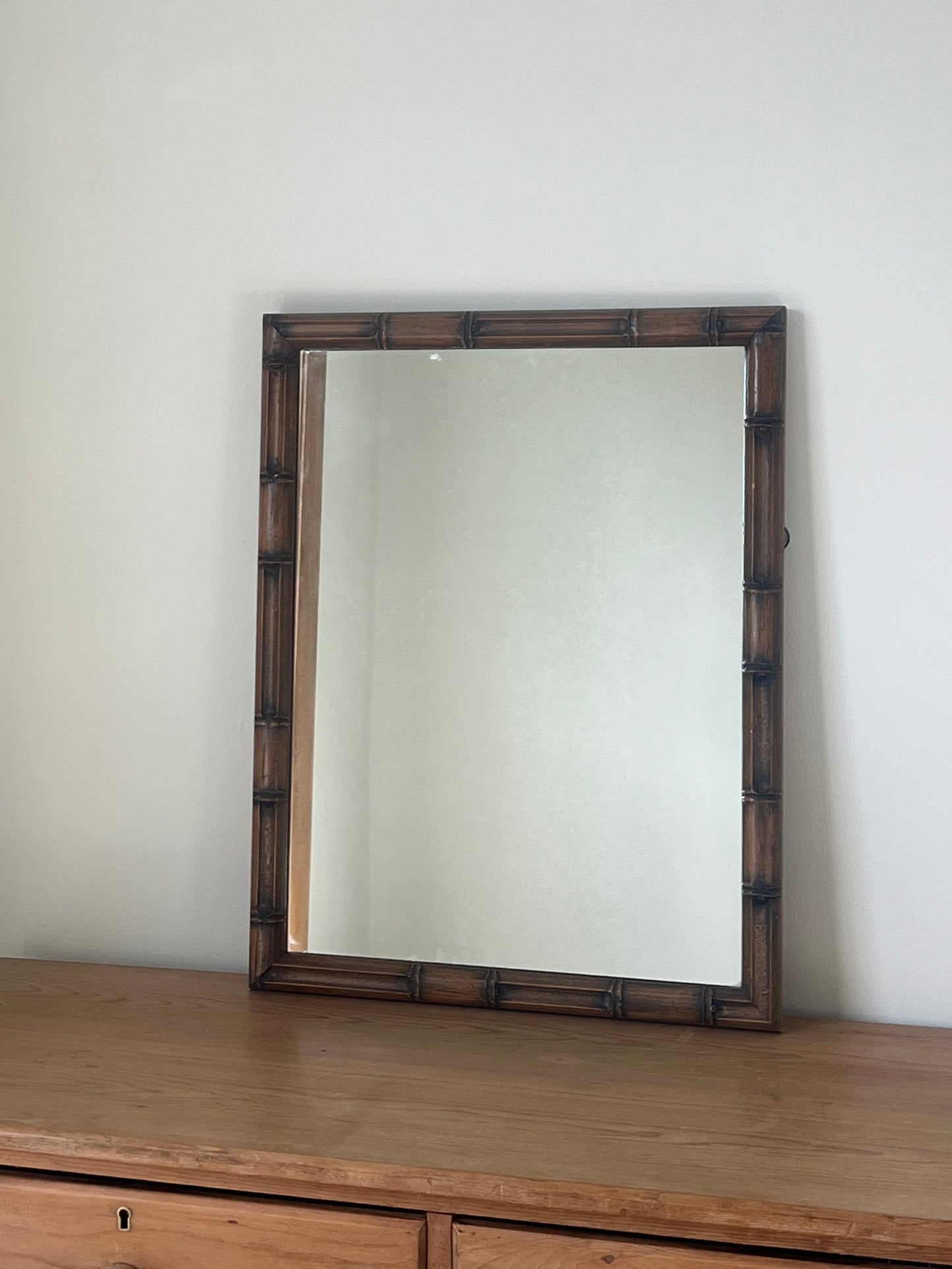FAUX BAMBOO FRAMED WOODEN MIRROR
