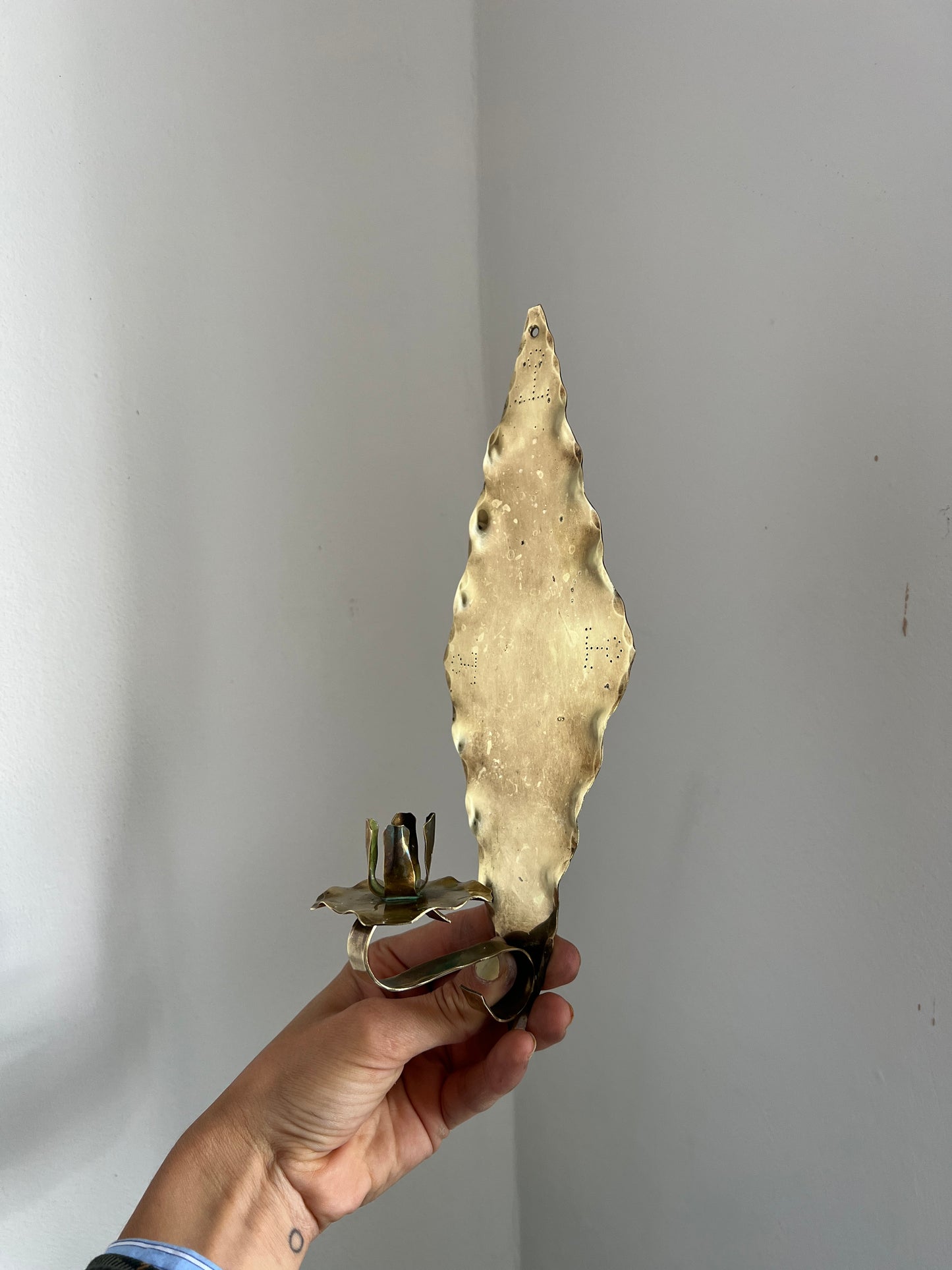 SMALL BRASS DIAMOND SCONCE