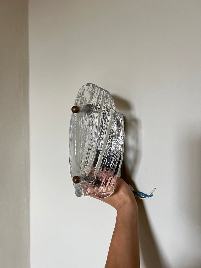 60S PAIR OF GLASS WALL LIGHTS