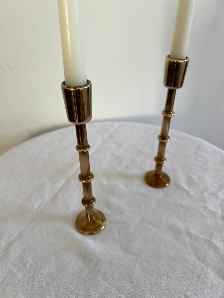 PAIR Of SLIM BRASS CANDLE STICKS