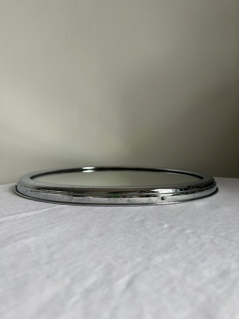 Vintage circular small chrome mirror