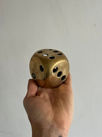 MID CENTURY BRASS DICE