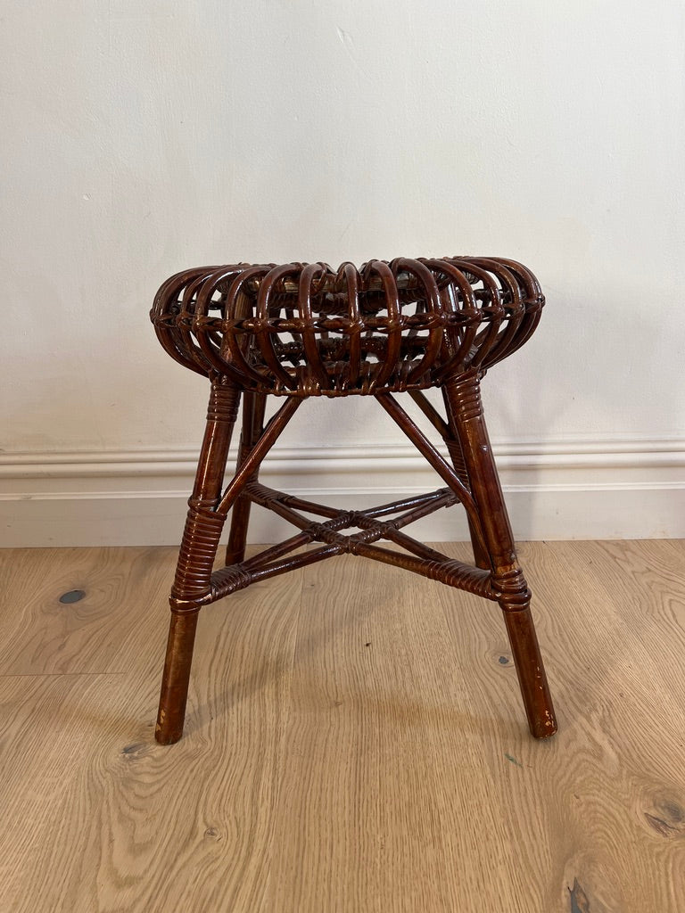 ALBINI STYLE RATTAN DARK STOOL