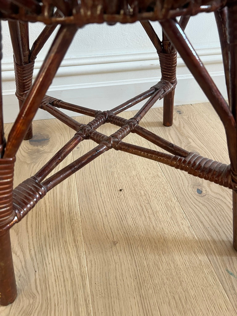 ALBINI STYLE RATTAN DARK STOOL