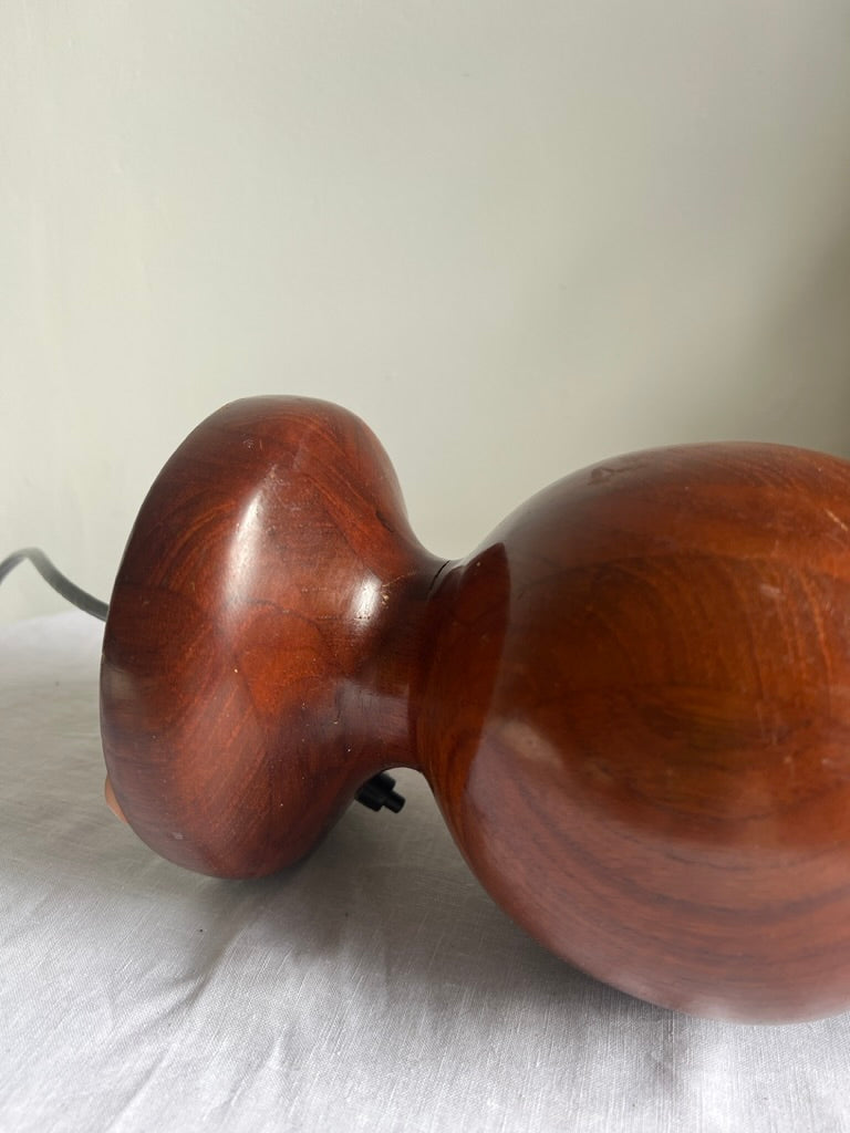 Art Deco style striped wooden ball table lamp
