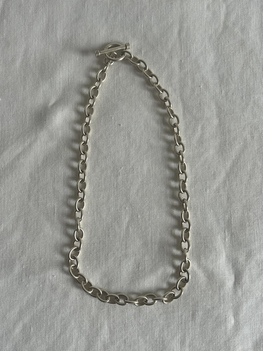 ANCHOR SILVER NECKLACE WITH DETAILED T BAR