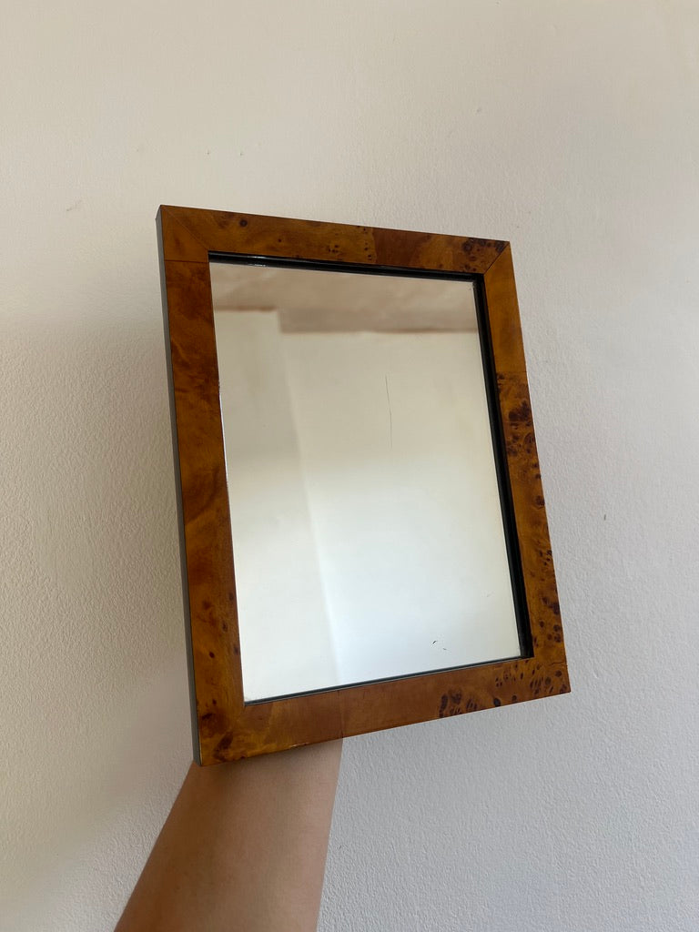 BURL WALNUT FRAMED SMALL MIRROR