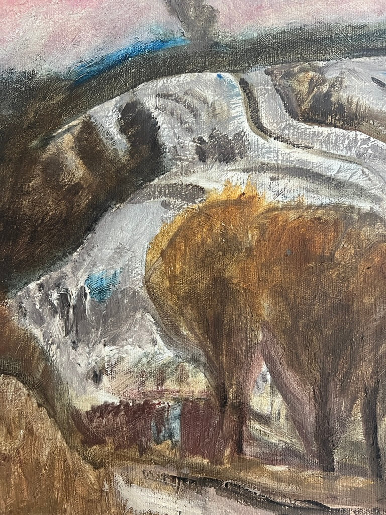 80s signed oil Ukrainian landscape oil painting