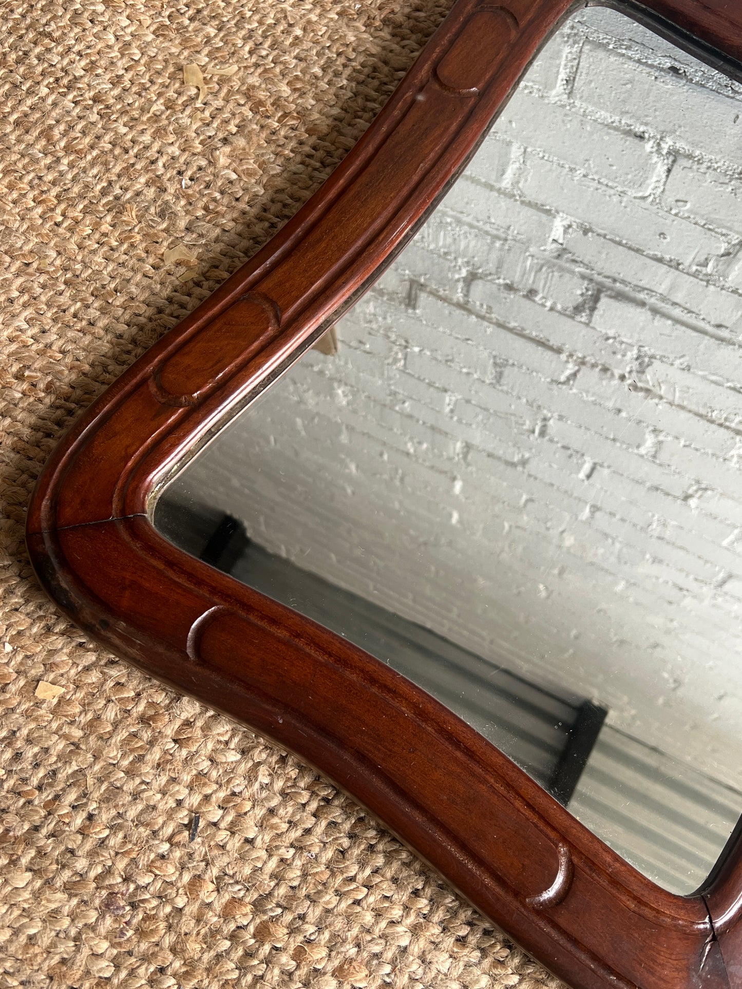 WAVED CARVED FRENCH MIRROR