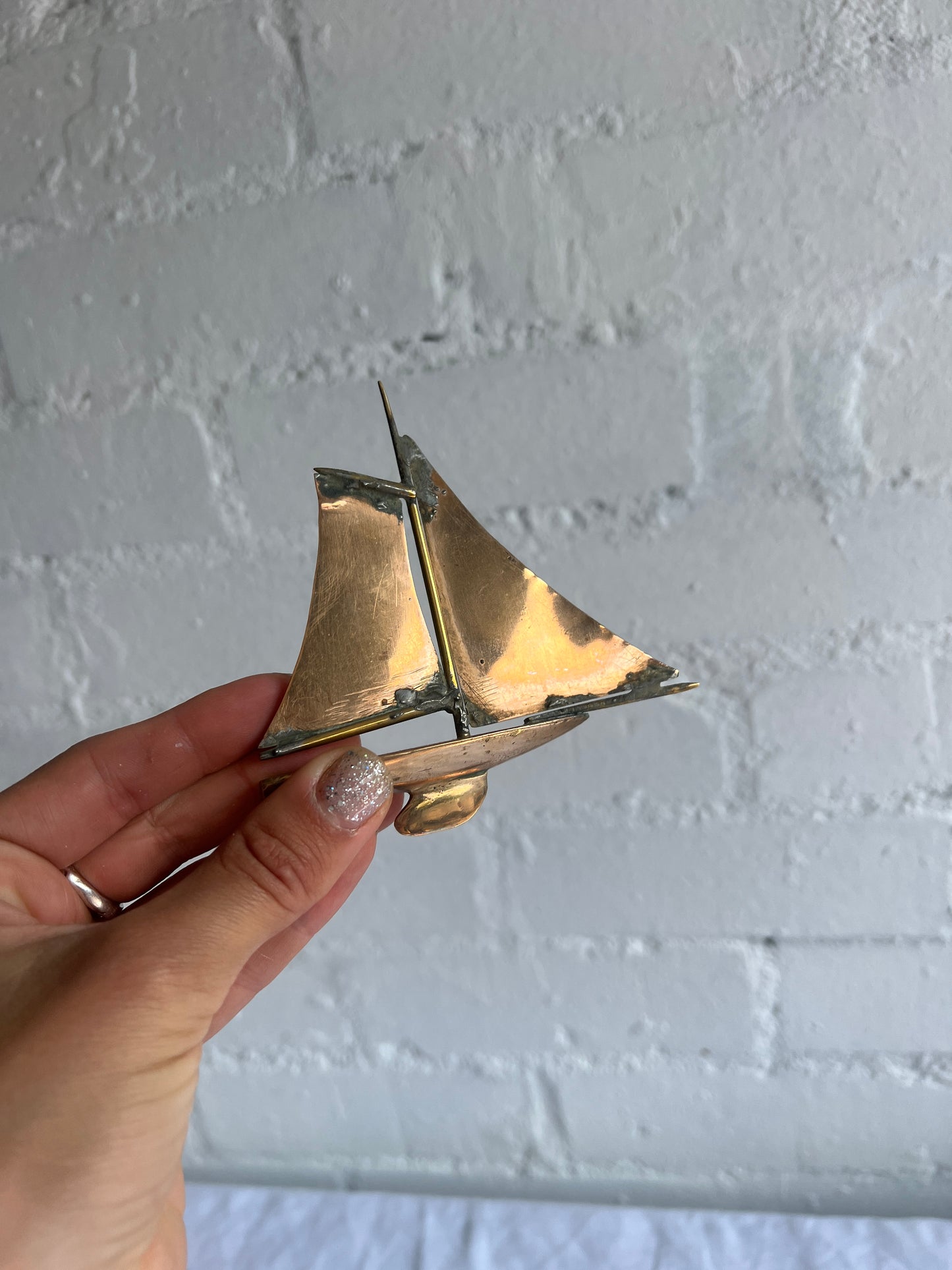 PAIR OF COPPER SAILING BOATS
