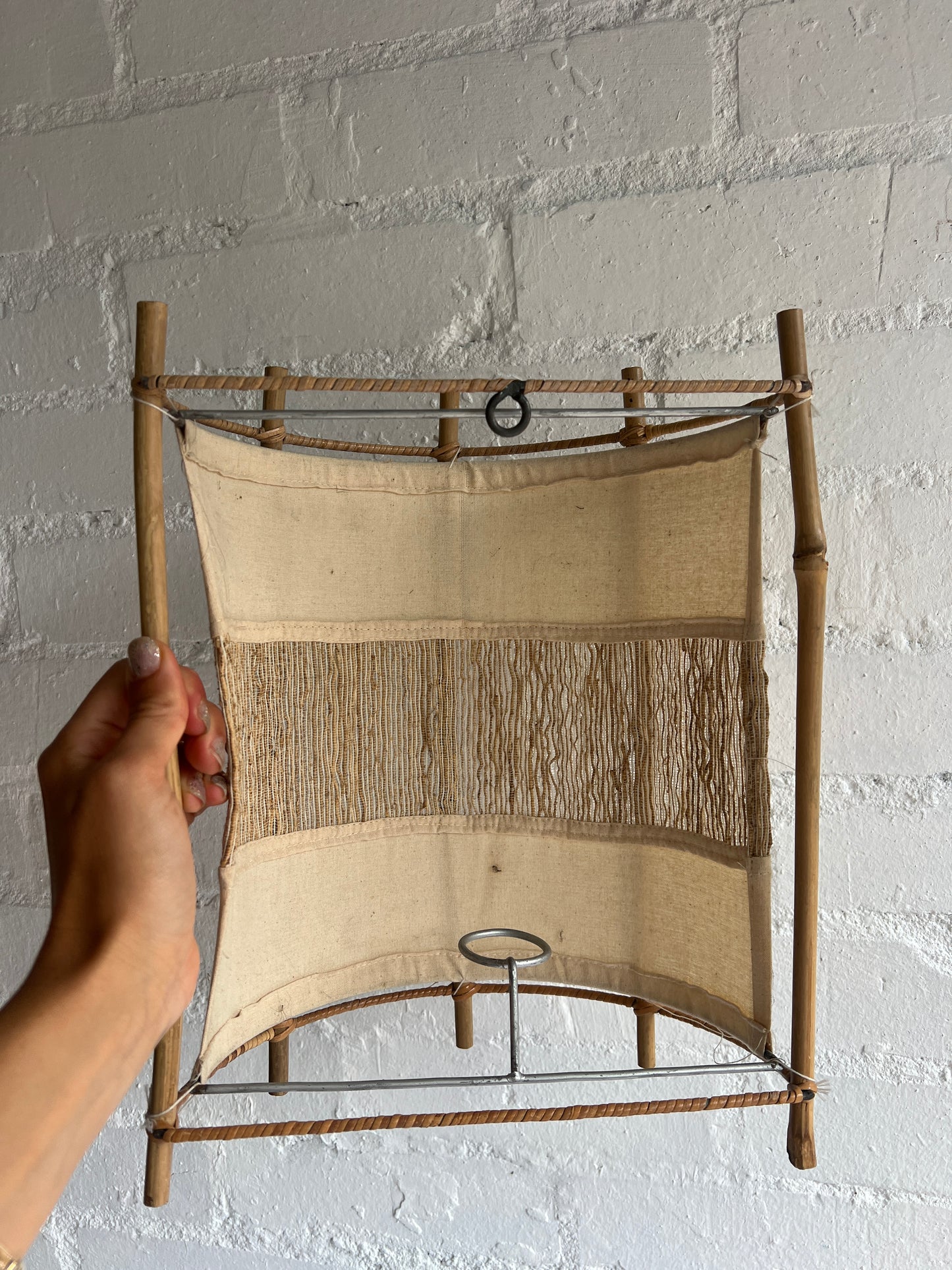 PAIR OF BAMBOO WALL LIGHT SHADES