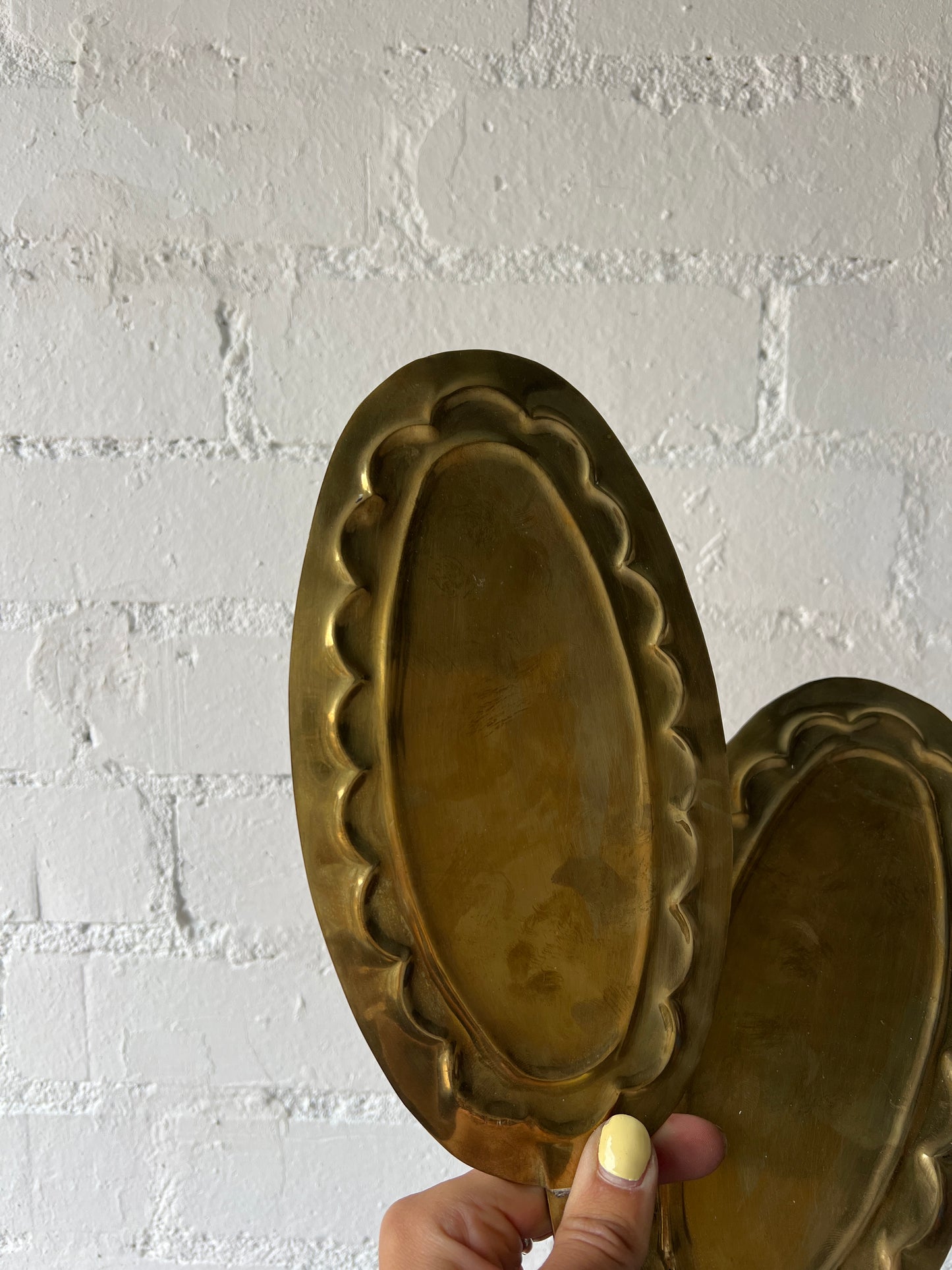 PAIR OF BRASS WIGGLE SCONCES