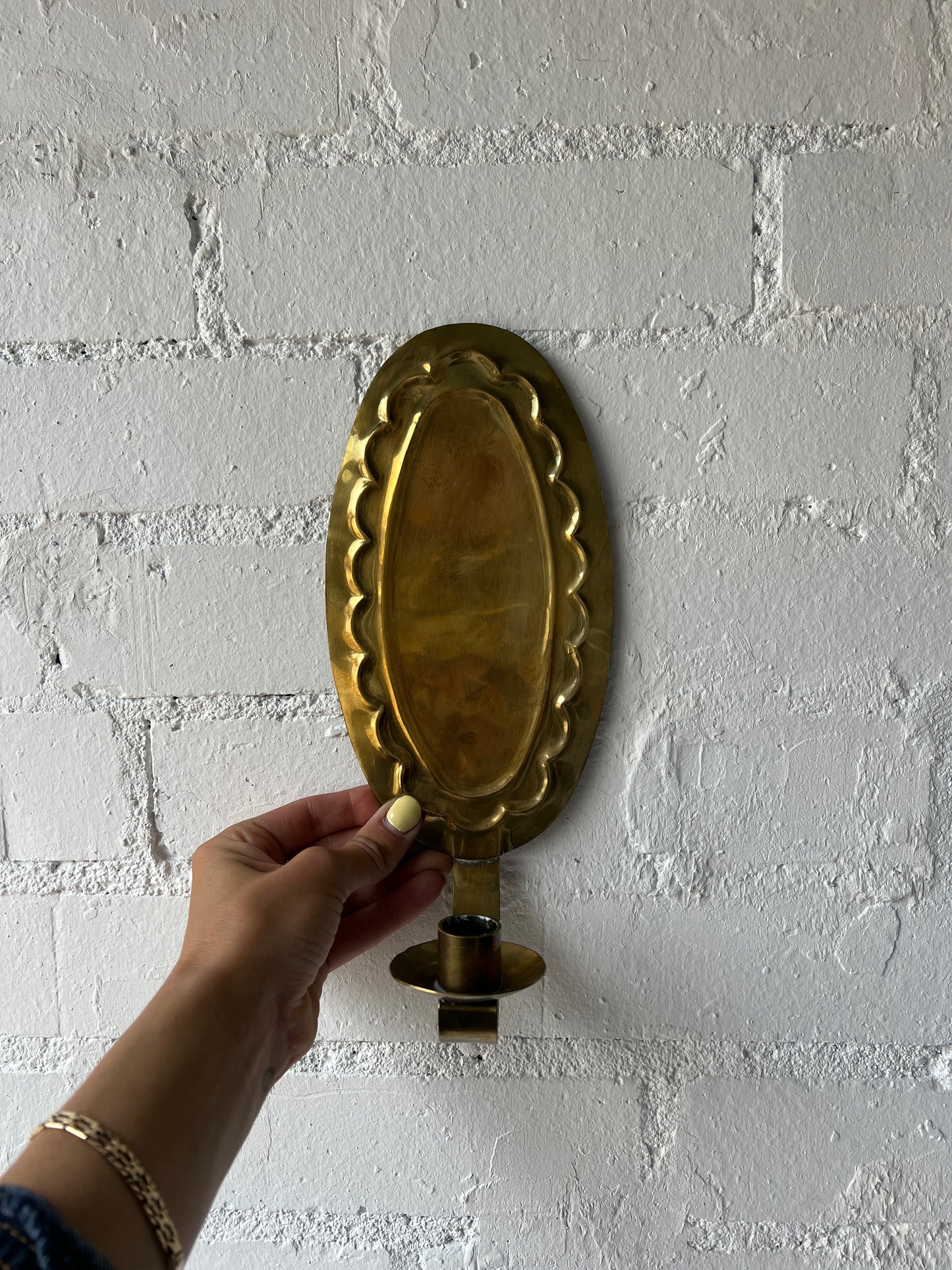 PAIR OF BRASS WIGGLE SCONCES