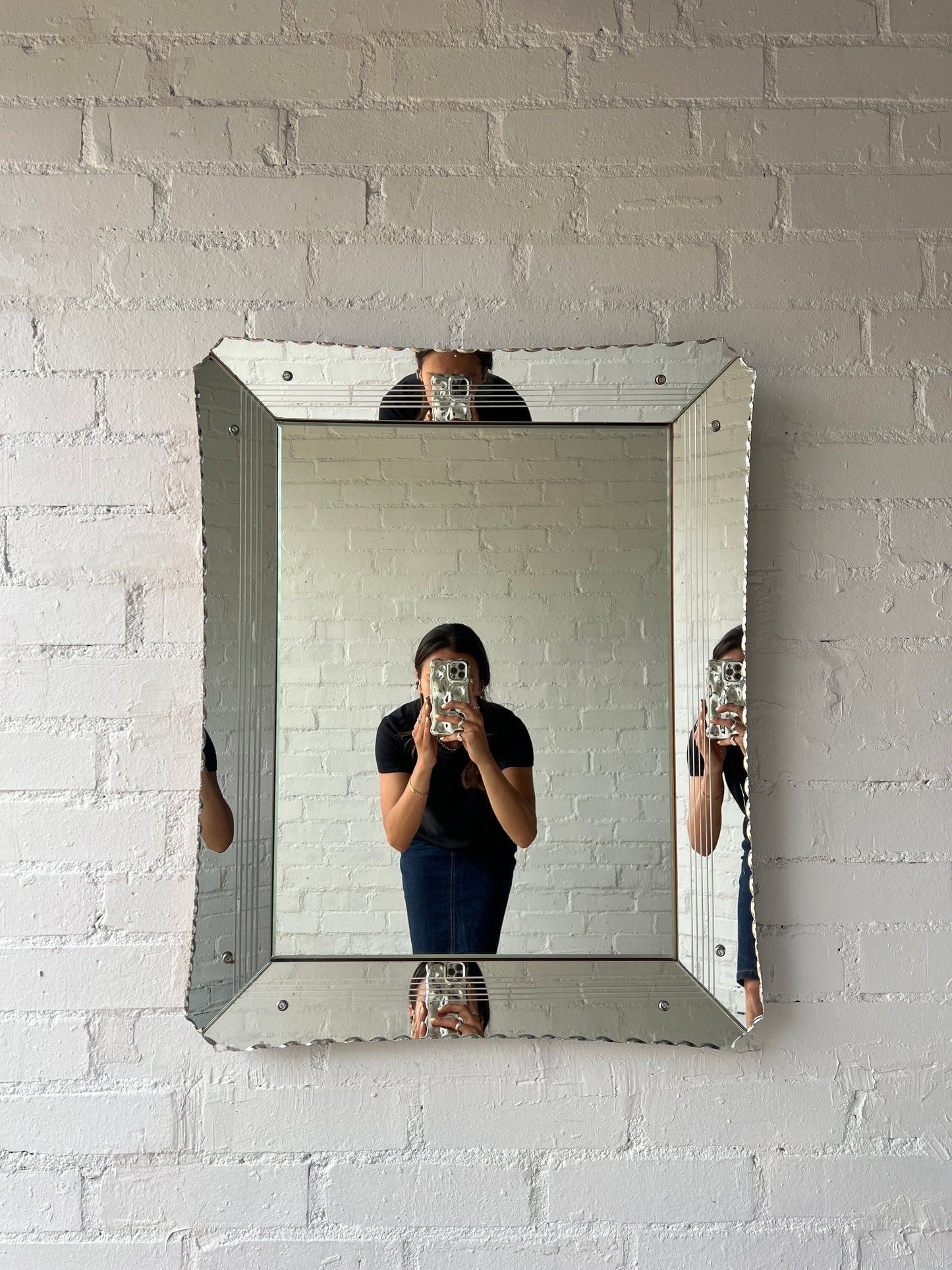 VENETIAN STYLE GLASS FRAMED MIRROR
