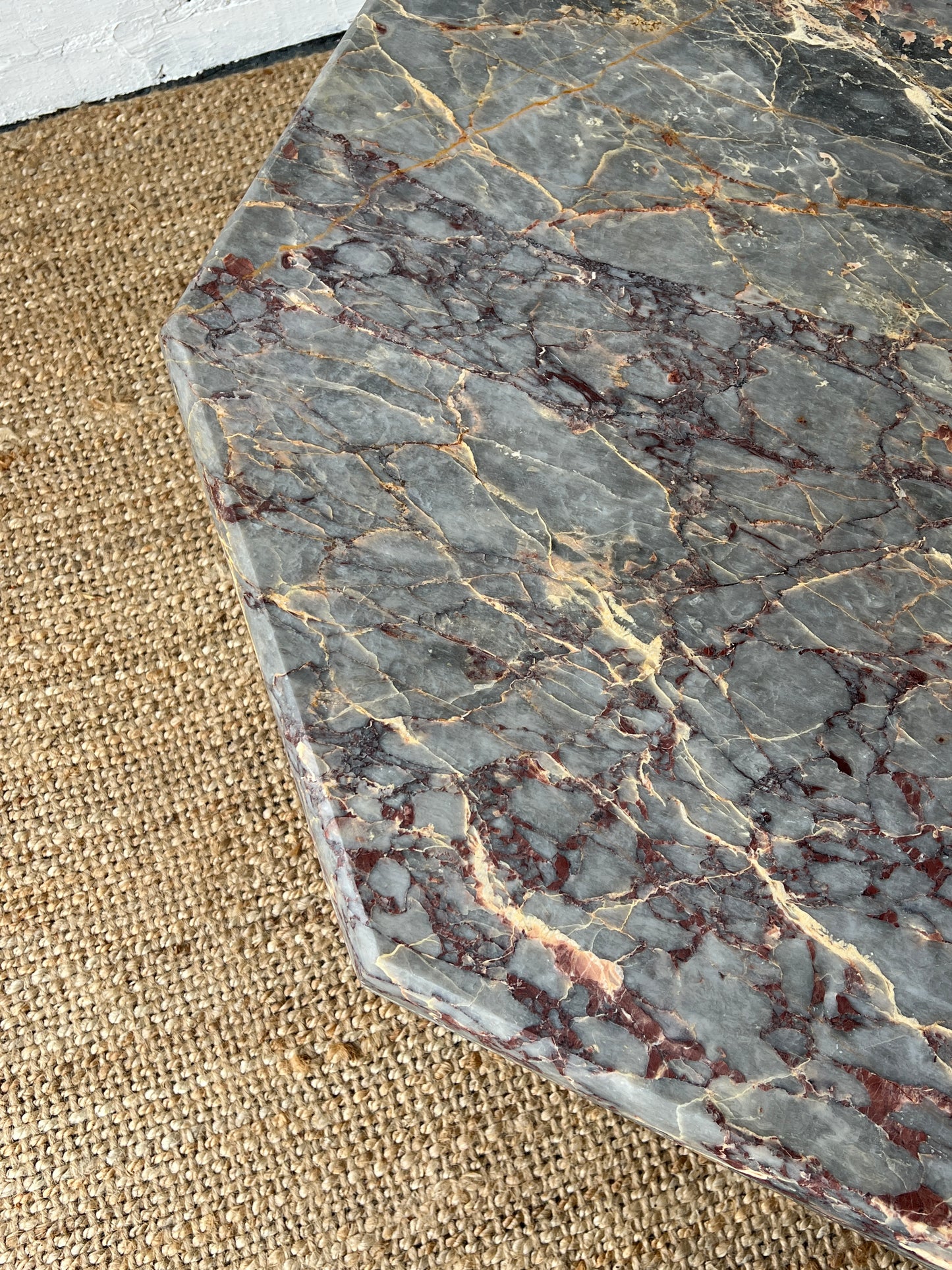 70S OCTAGONAL MARBLE COFFEE TABLE