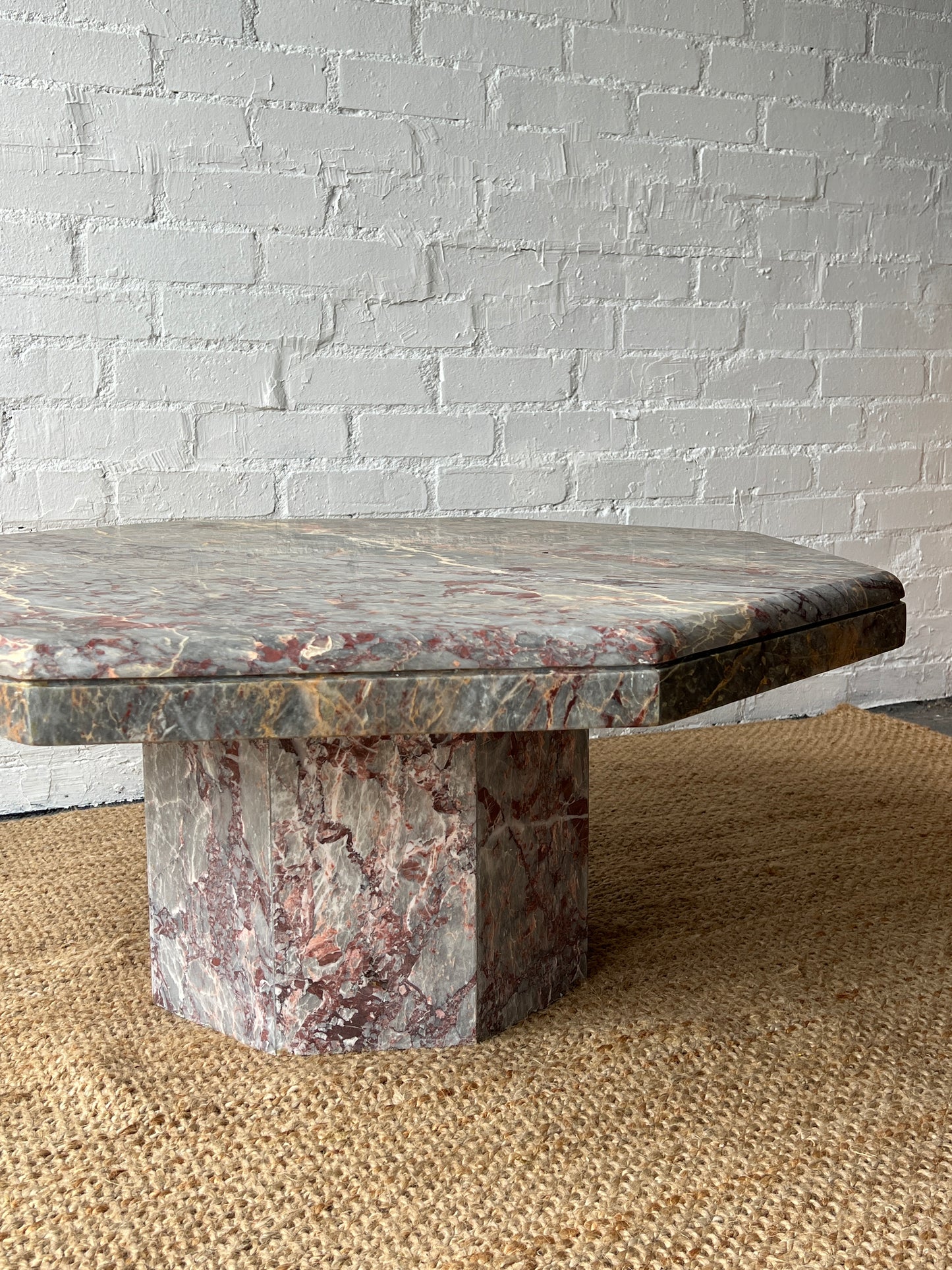 70S OCTAGONAL MARBLE COFFEE TABLE