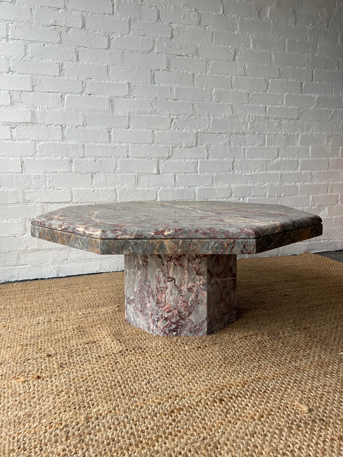 70S OCTAGONAL MARBLE COFFEE TABLE