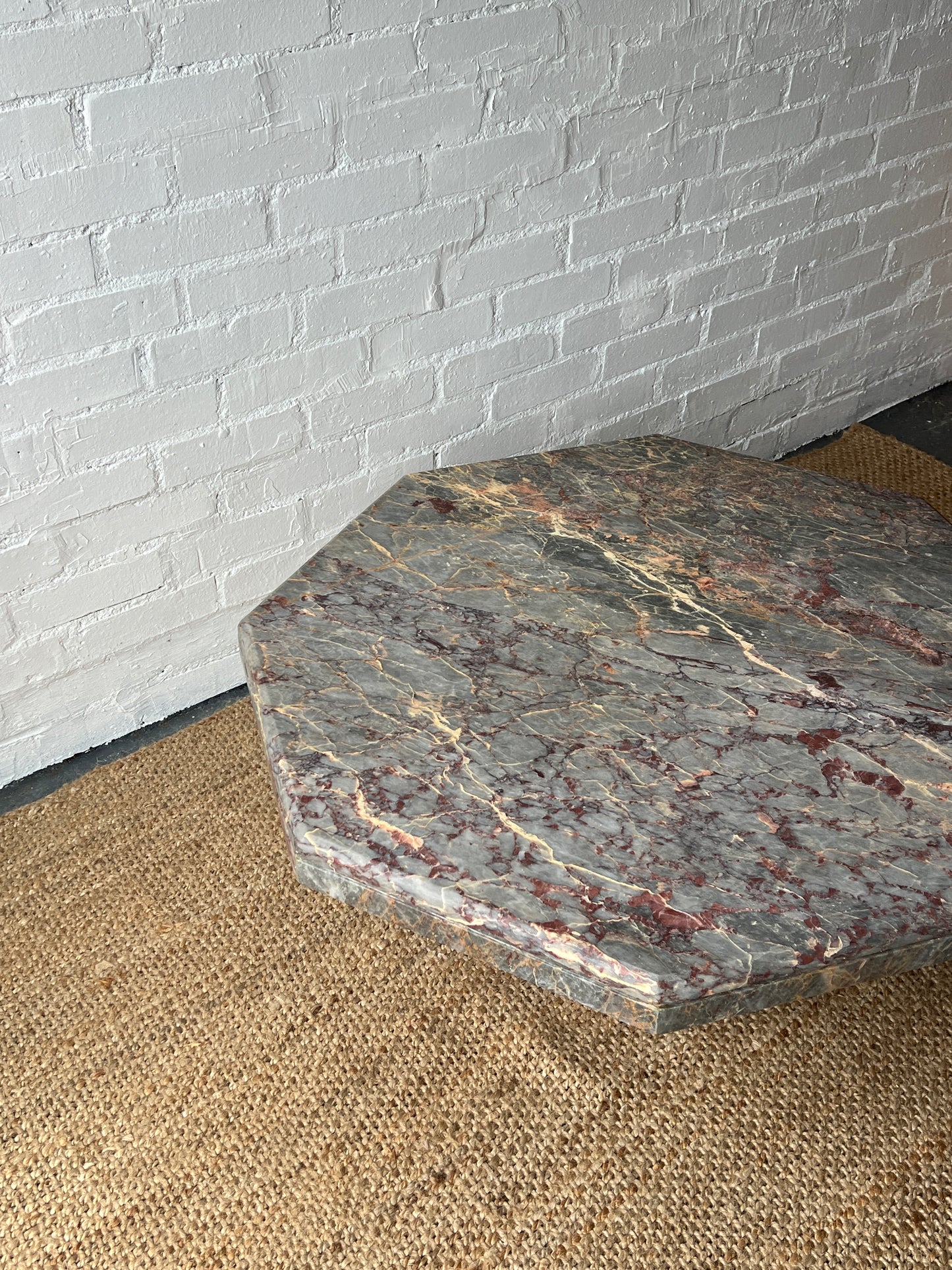70S OCTAGONAL MARBLE COFFEE TABLE