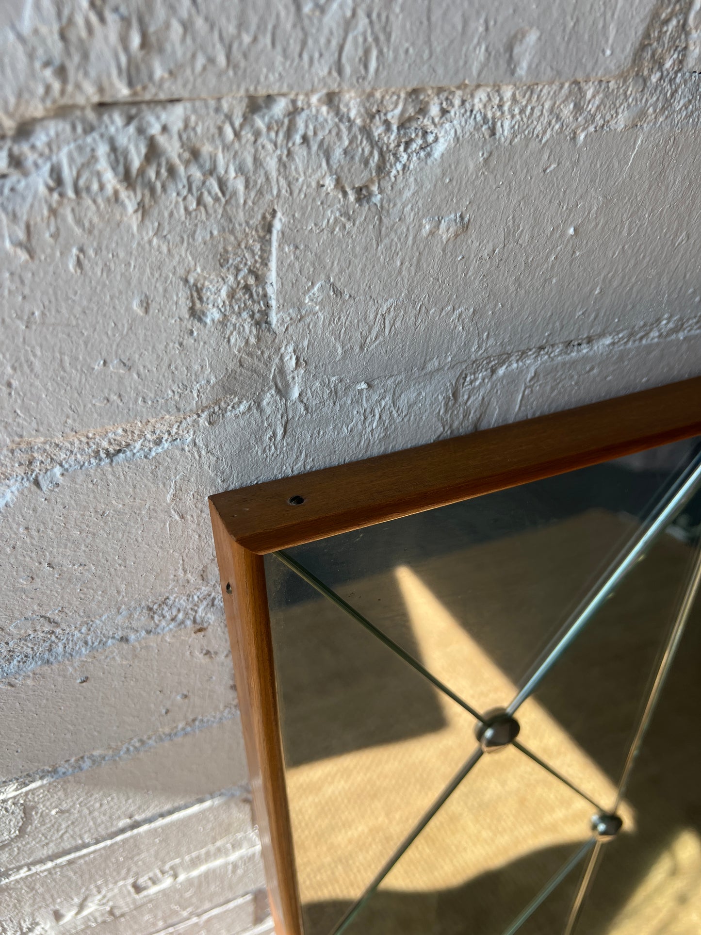 LARGE SECTIONAL TEAK SWEDISH MIRROR