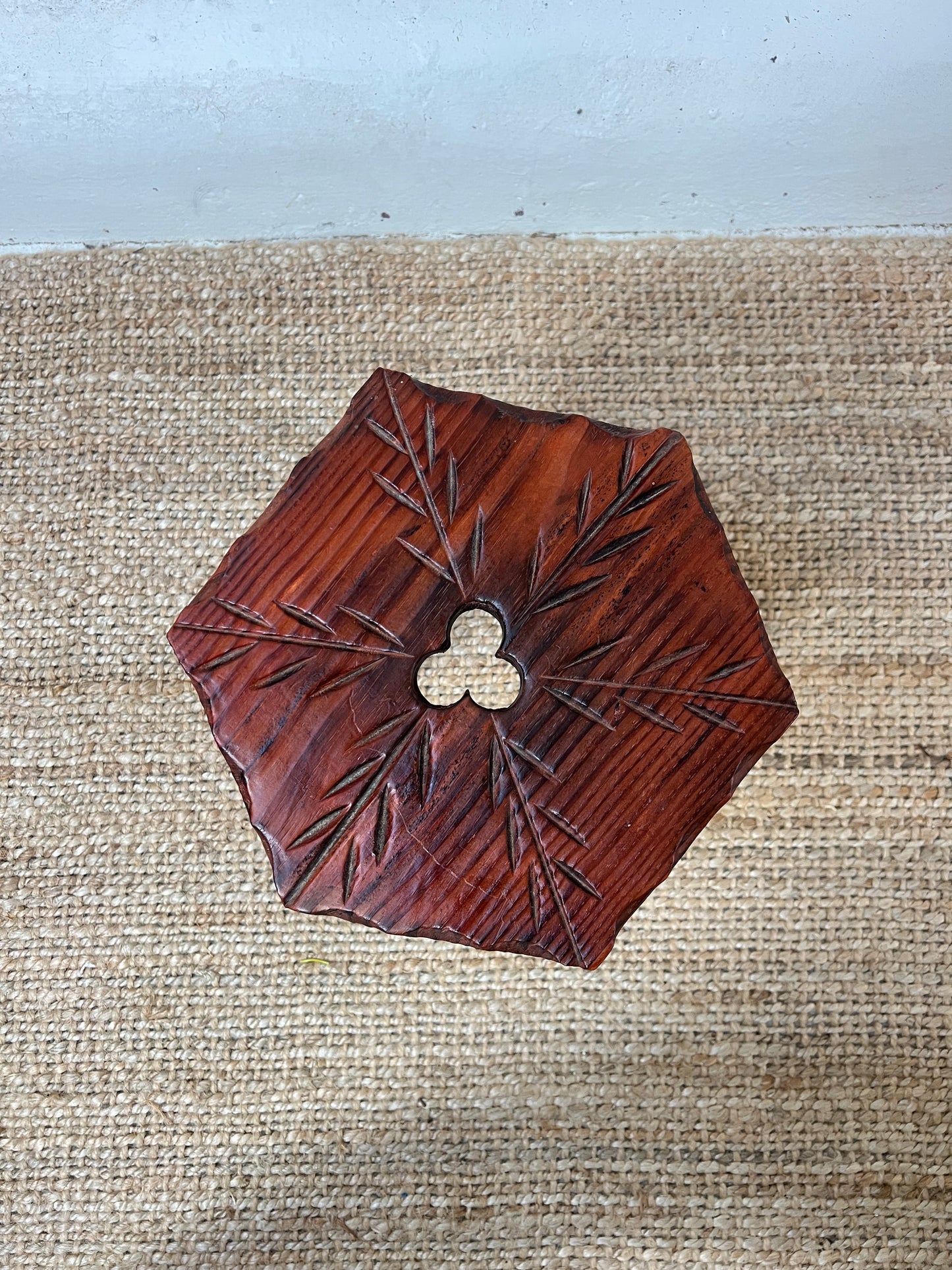 CARVED 'LEAF' STOOL