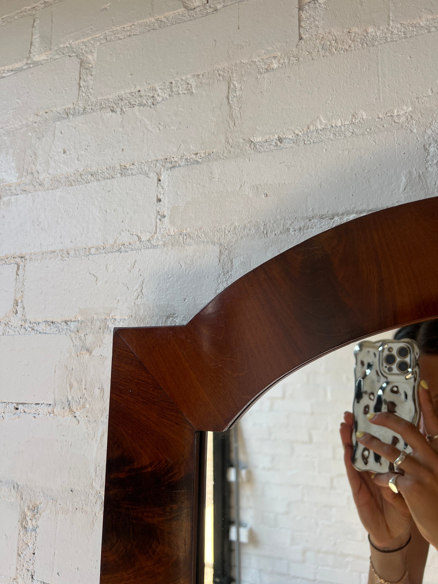 ARCHED WOODEN MIRROR