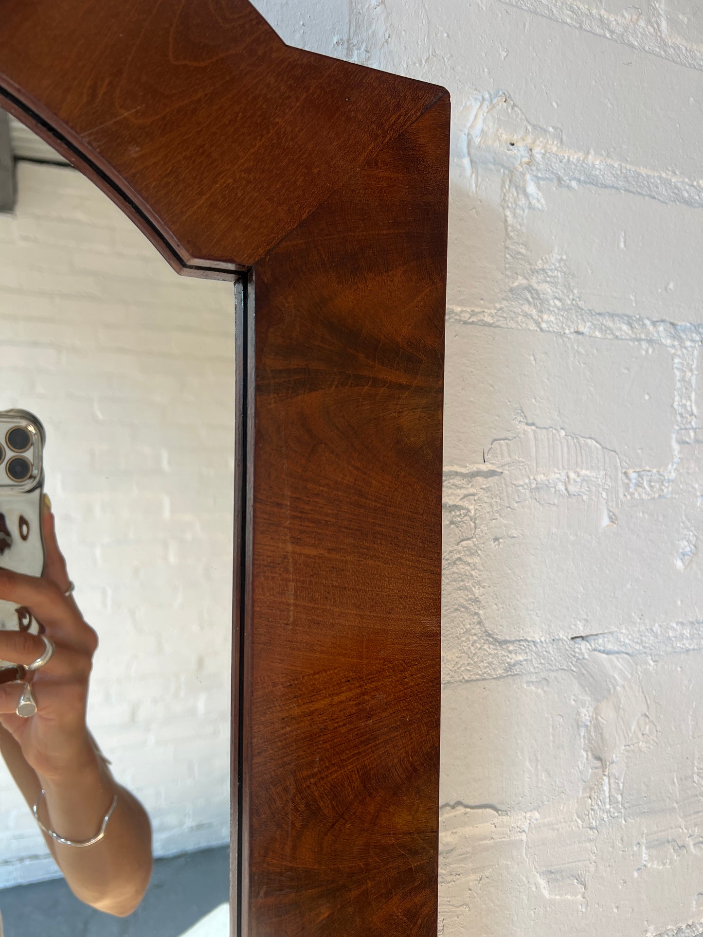 ARCHED WOODEN MIRROR