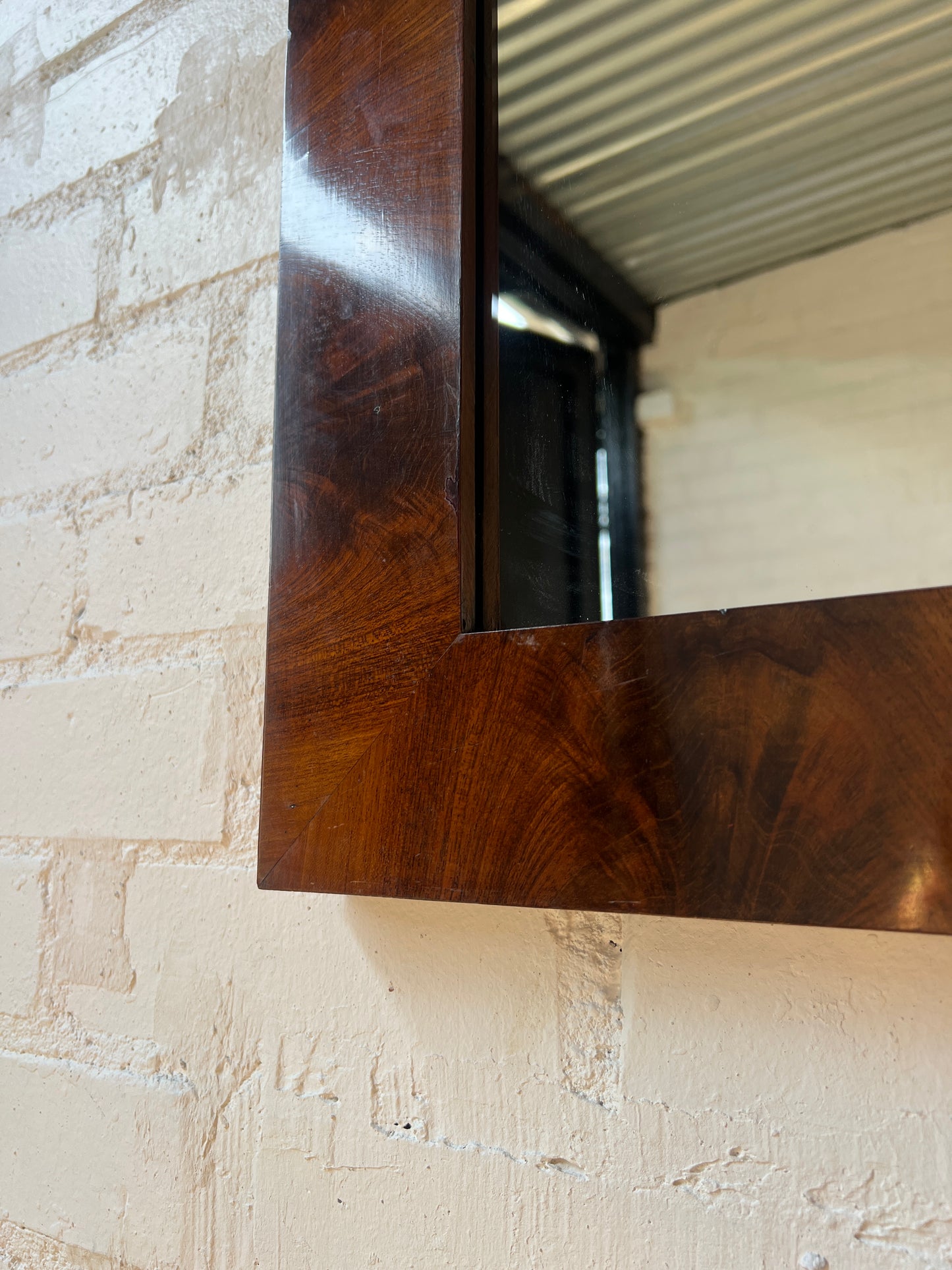 ARCHED WOODEN MIRROR