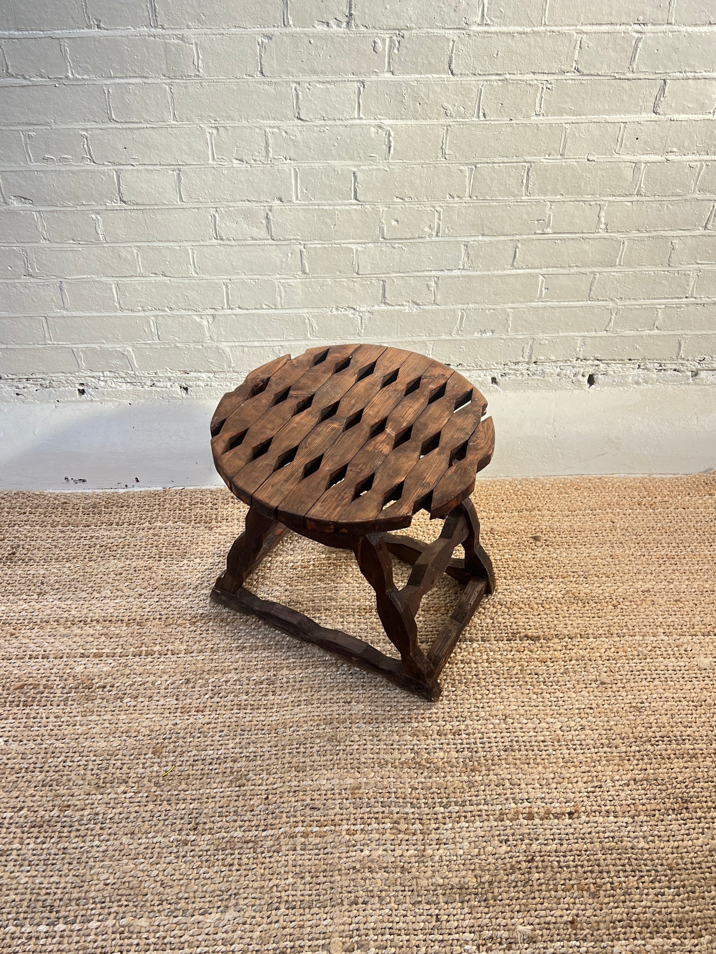 DIAMOND LARGE WOODEN STOOL