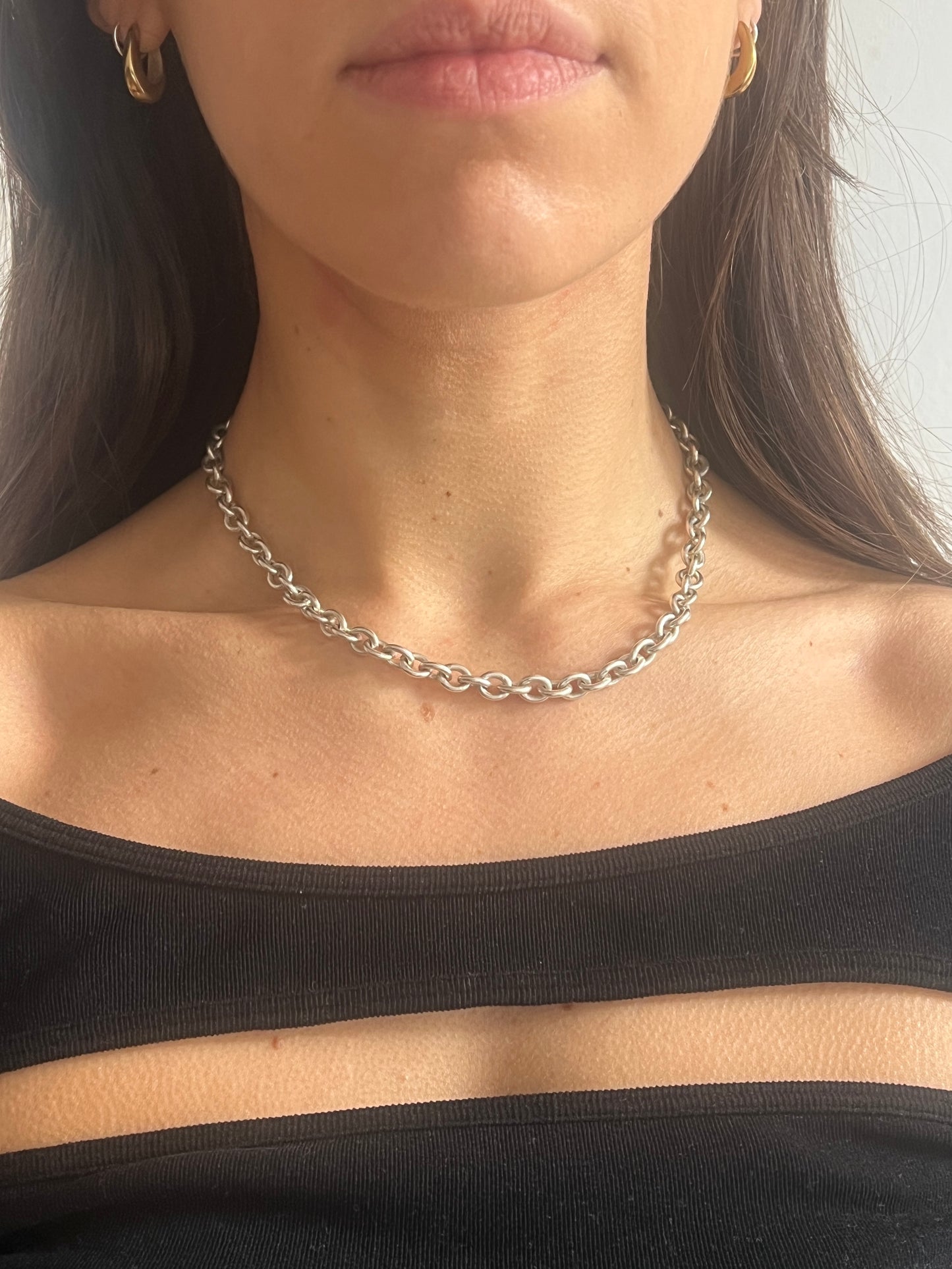 SIMPLE ANCHOR SILVER NECKLACE