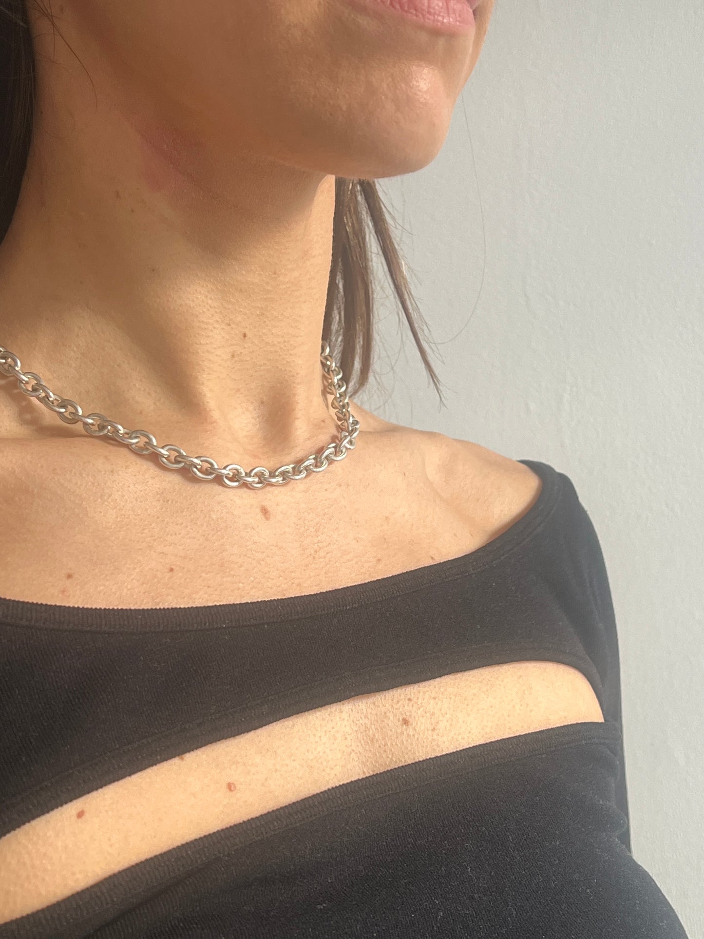 SIMPLE ANCHOR SILVER NECKLACE