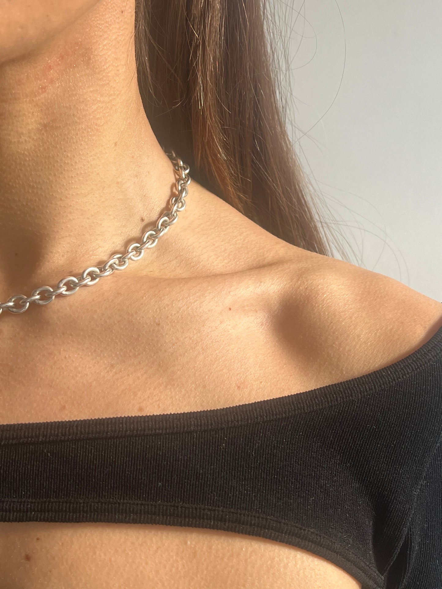 SIMPLE ANCHOR SILVER NECKLACE