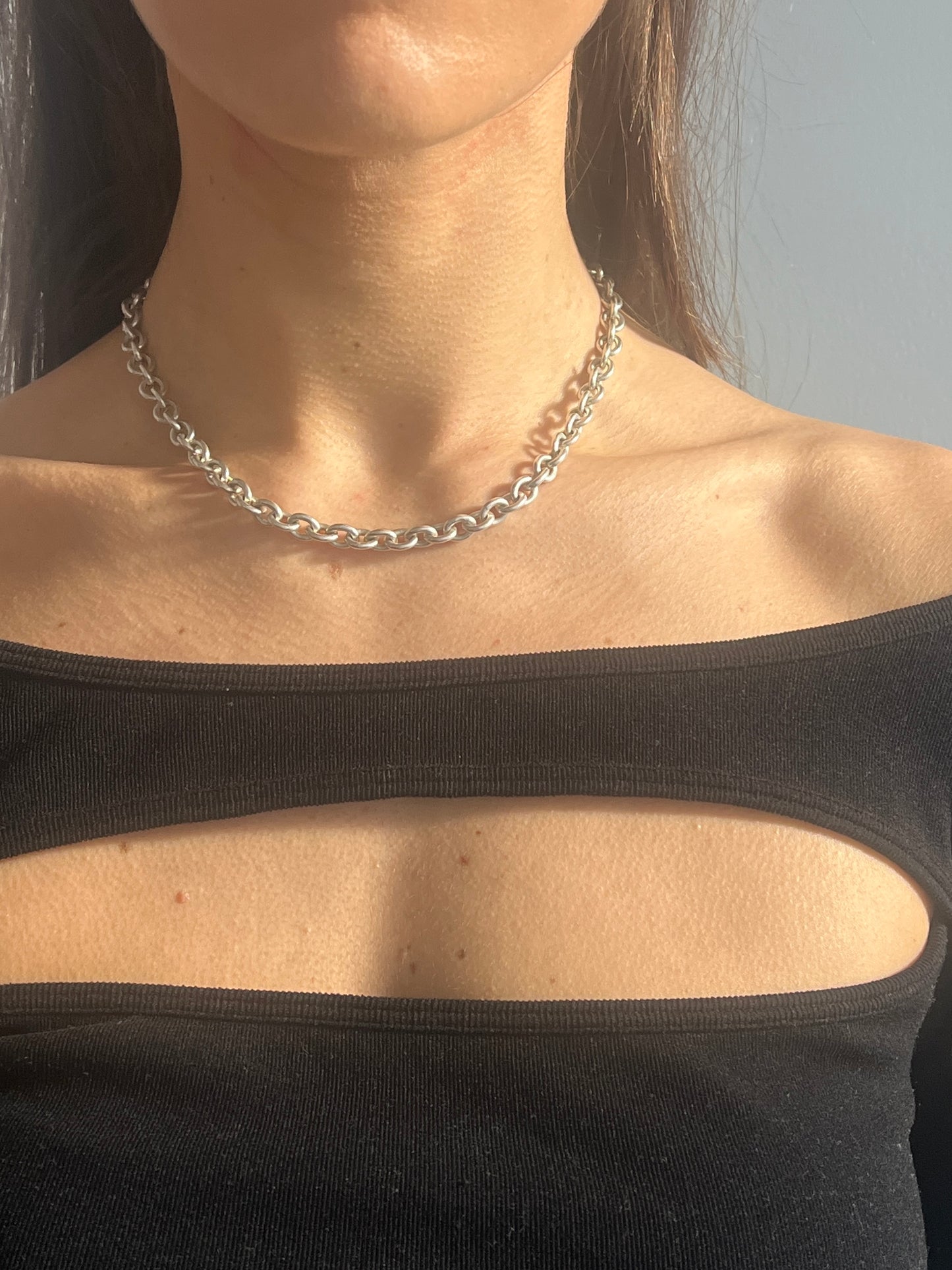 SIMPLE ANCHOR SILVER NECKLACE