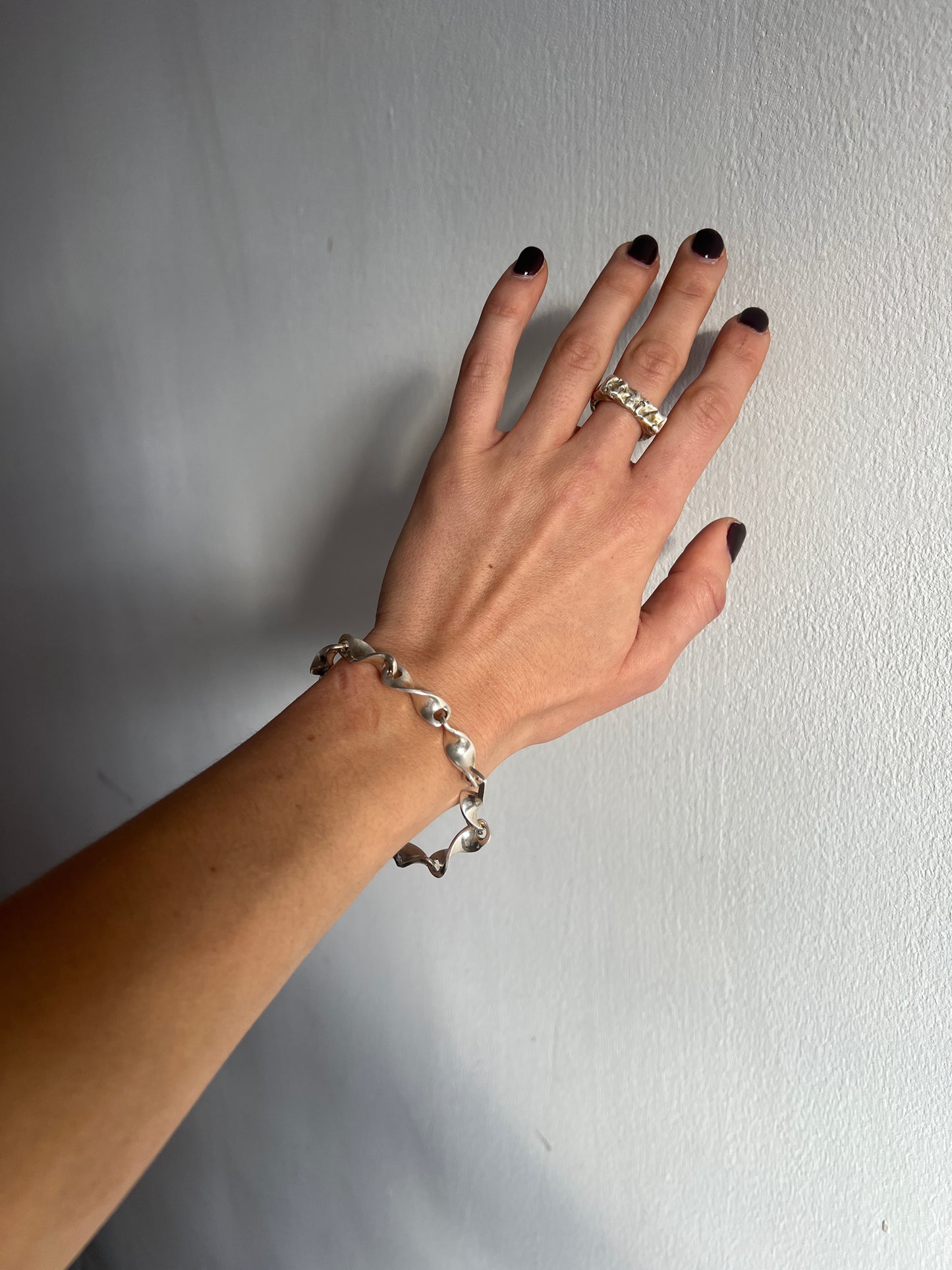 TWISTED SPIRAL LINK SILVER BRACELET