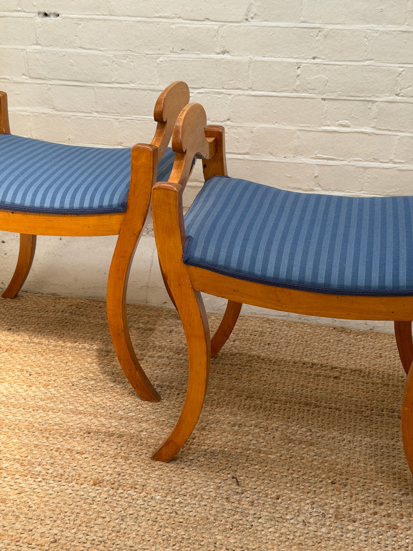 ON HOLD - SWEDISH BLUE BIEDERMEIER STOOLS
