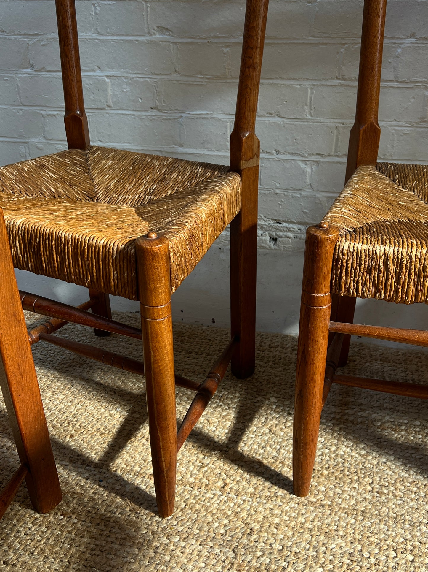 SET OF SIX RUSH DINING CHAIRS